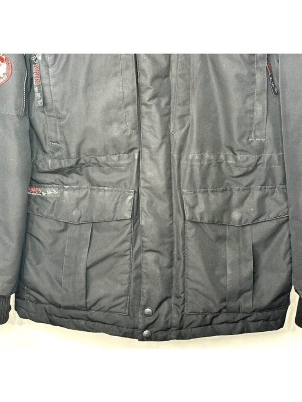 Canada Weather Gear Mens Down Parka Jacket Black Fur Hood Insulated Winter Sz L - Picture 5 of 15